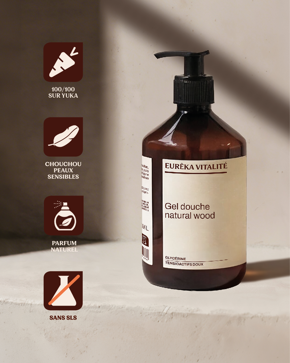 Gel douche Natural Wood sans sulfates